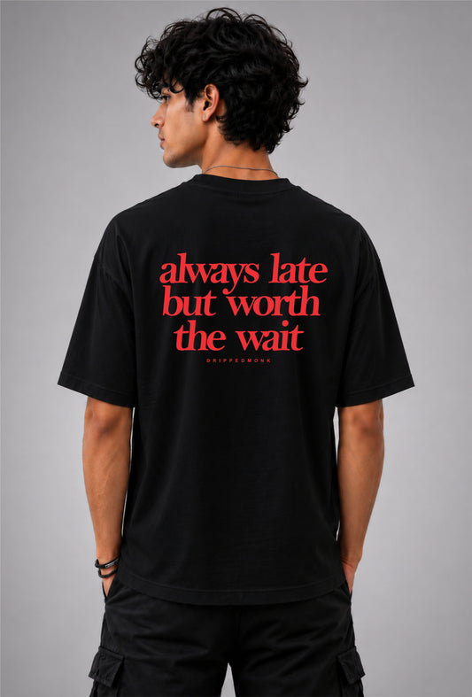 Worth the wait Unisex Regular Fit Tee - Black / Red