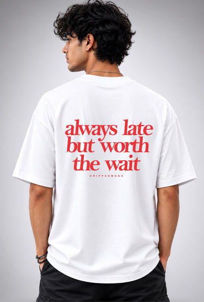 Worth the wait Unisex Regular Fit Tee - White / Red