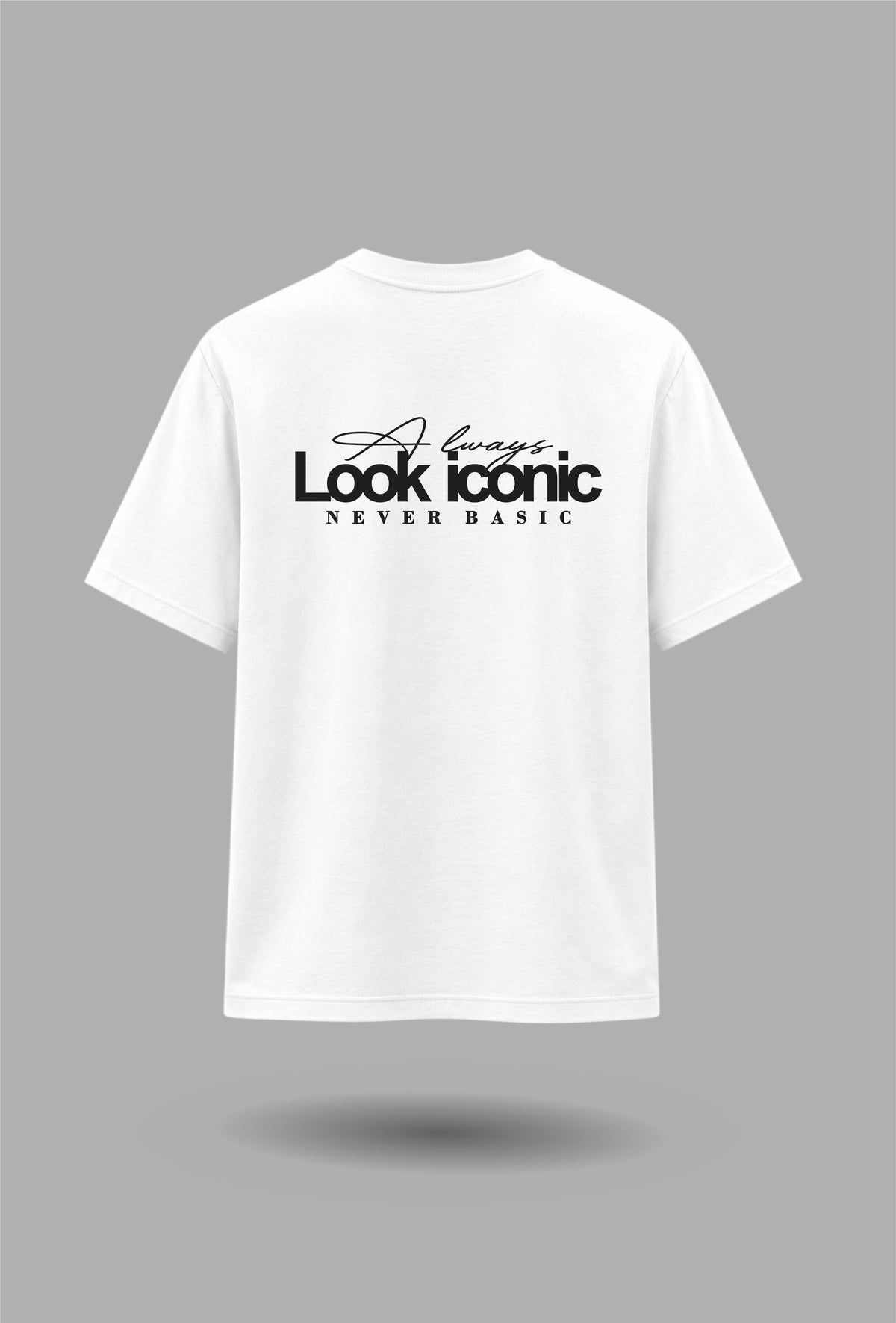 Be iconic Unisex Regular Fit Tee - White/Black
