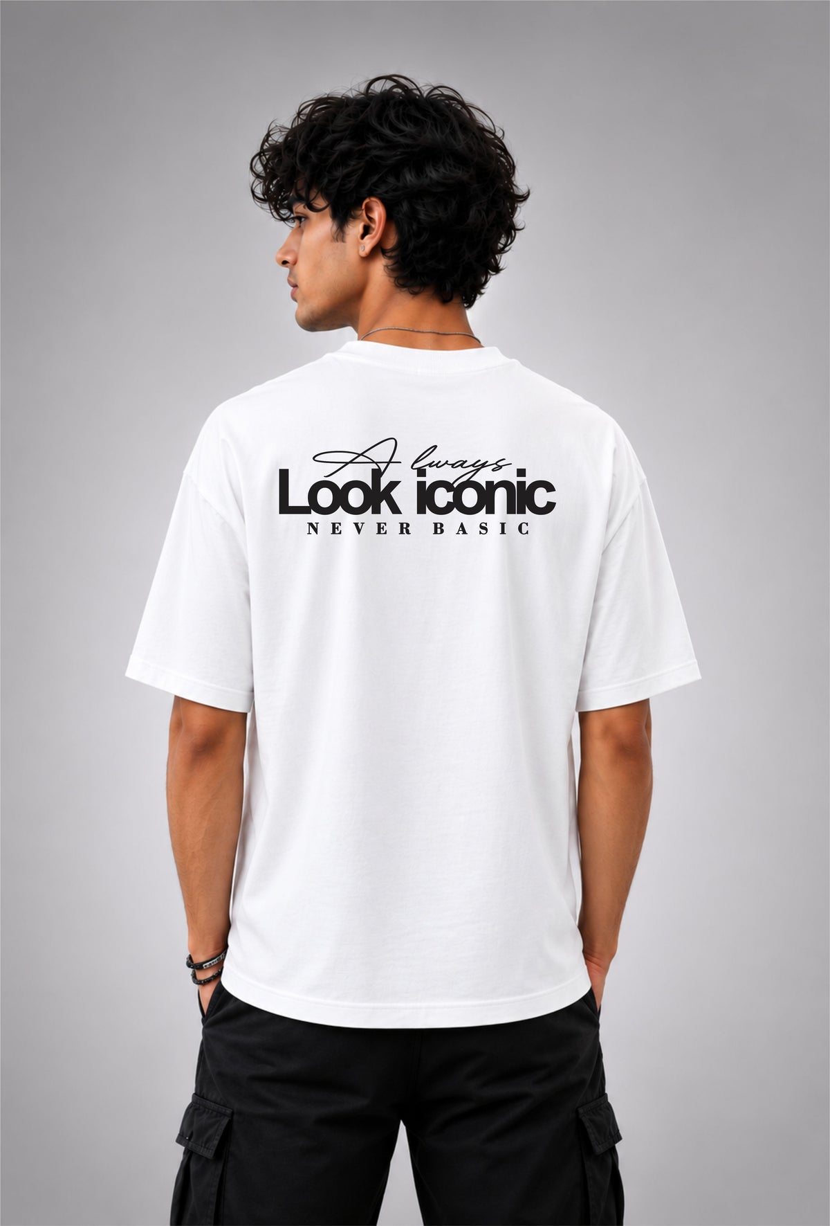 Be iconic Unisex Regular Fit Tee - White/Black