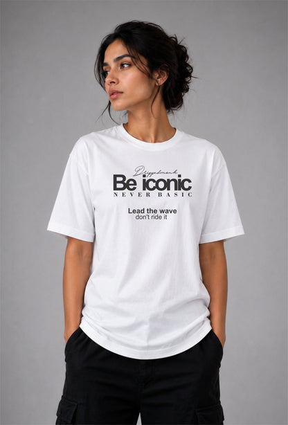 Be iconic Unisex Regular Fit Tee - White/Black