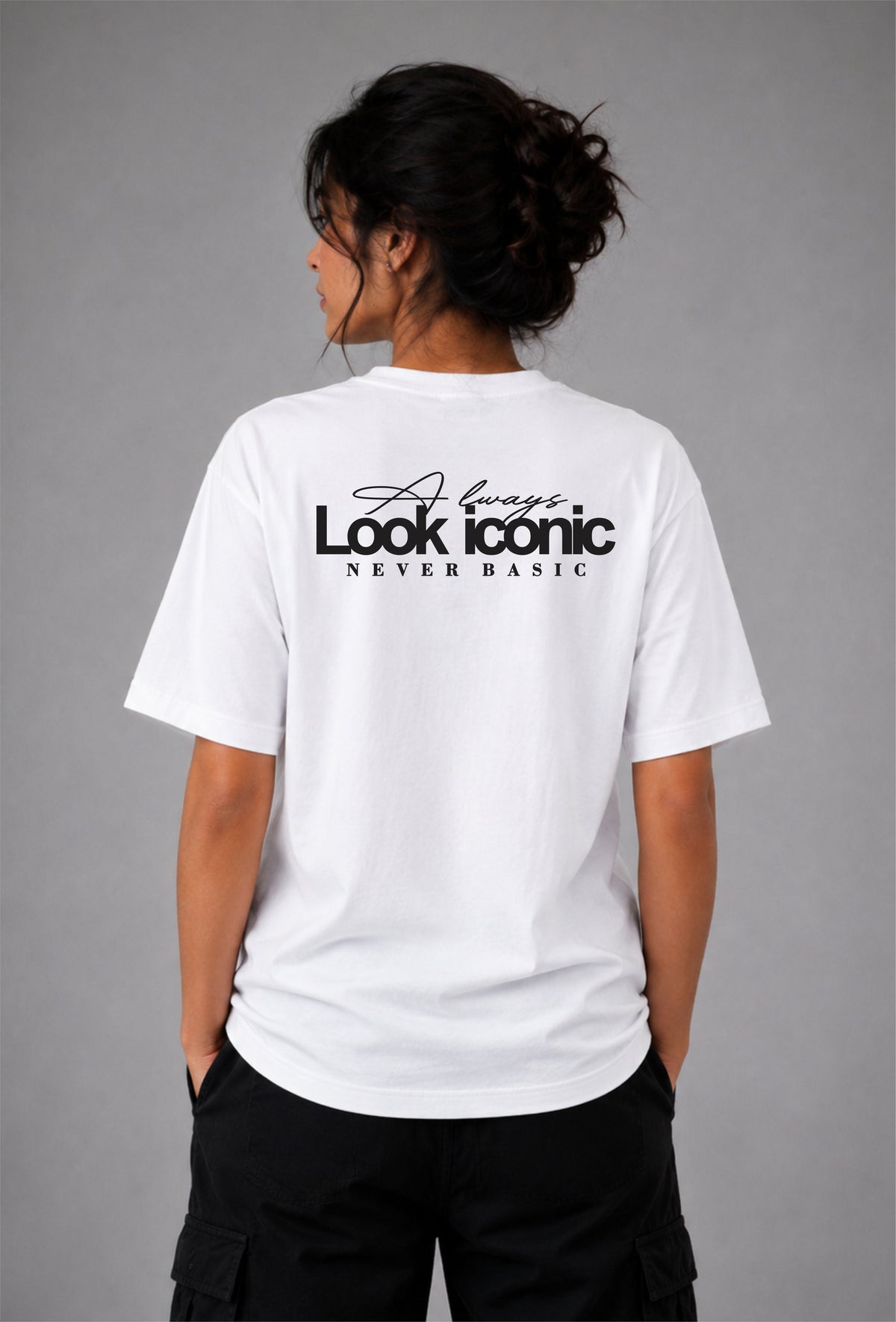 Be iconic Unisex Regular Fit Tee - White/Black