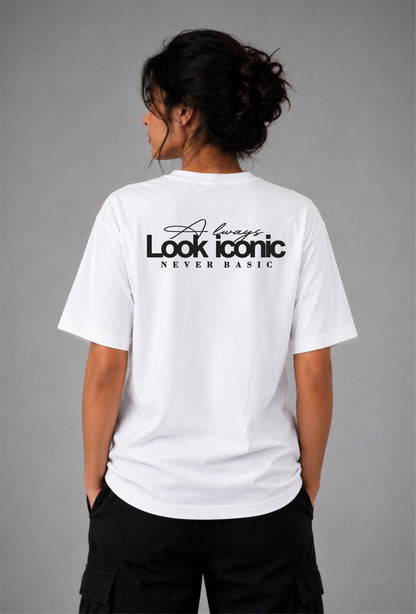 Be iconic Unisex Regular Fit Tee - White/Black