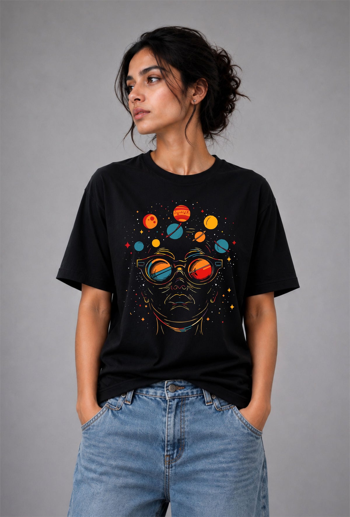 Cosmic Vision Unisex Regular Fit Tee - Black