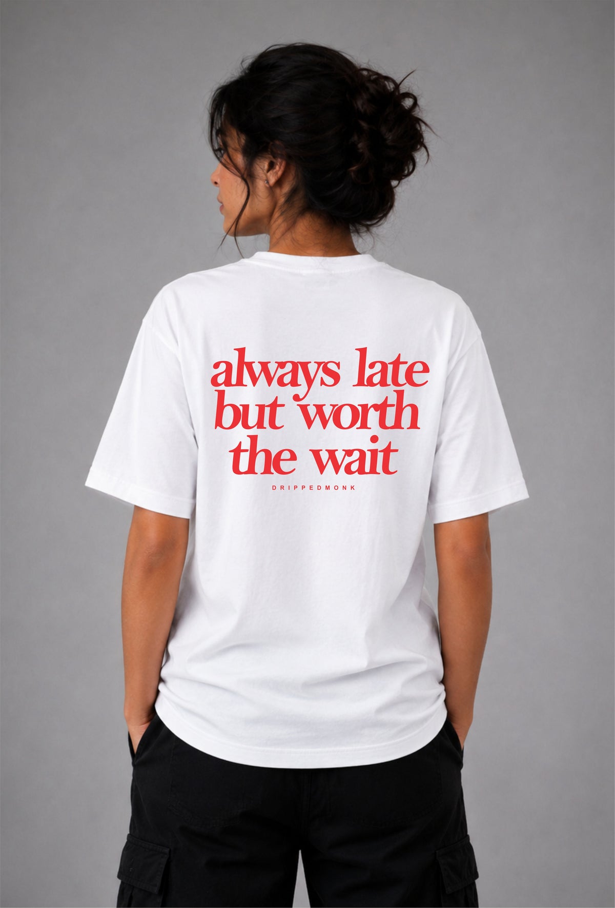 Worth the wait Unisex Regular Fit Tee - White / Red