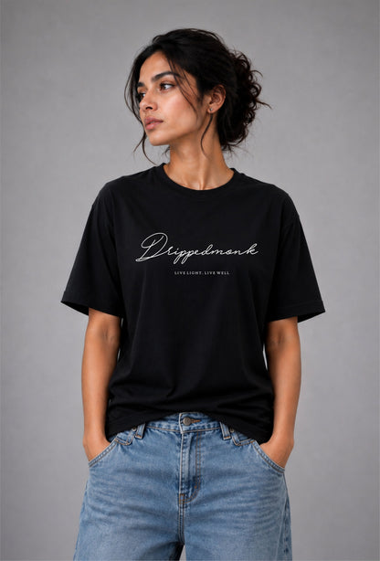 Drippedmonk Signature Unisex regular-Fit Tee - Black