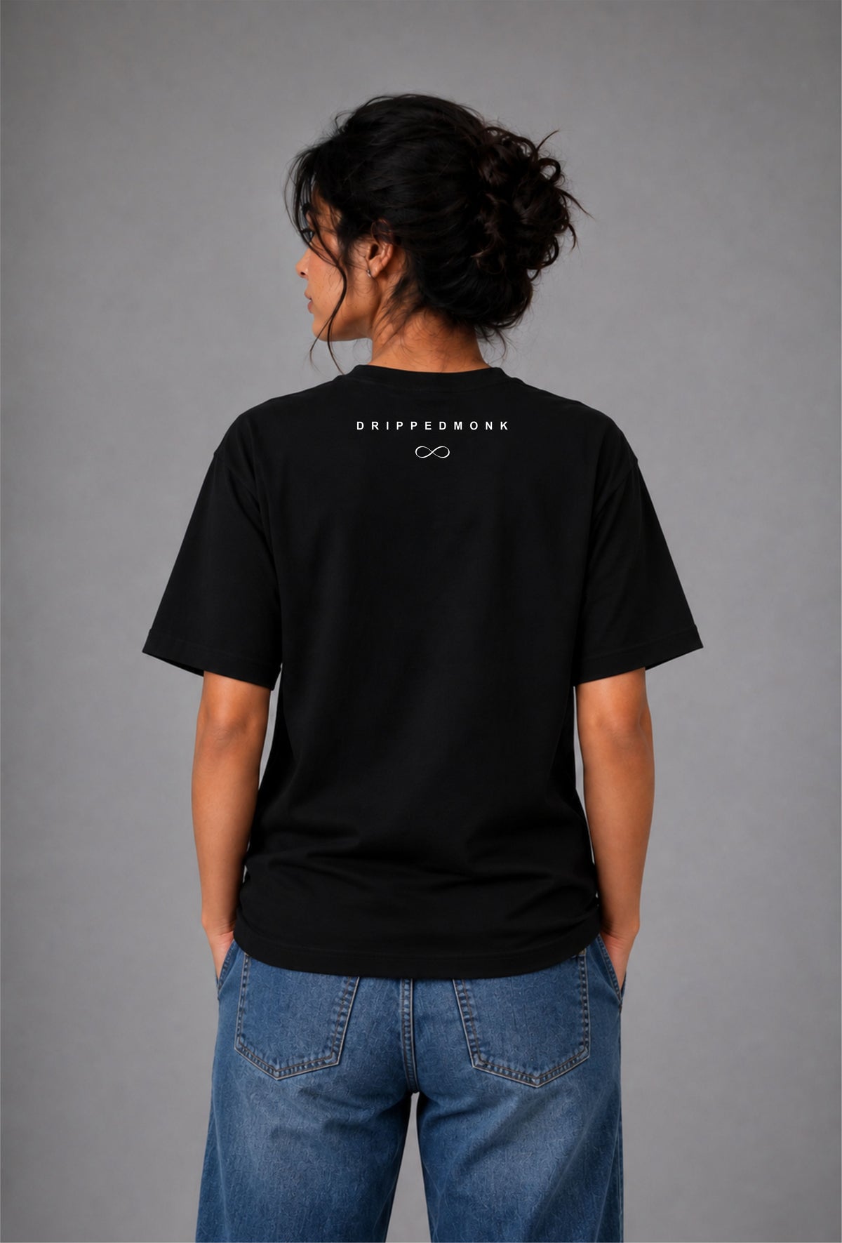 Drippedmonk Signature Unisex regular-Fit Tee - Black