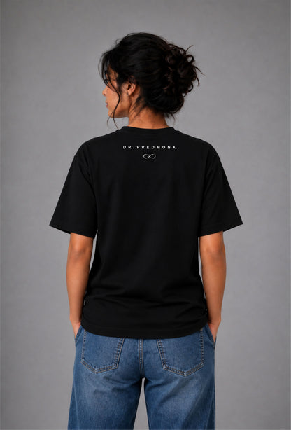 Drippedmonk Signature Unisex regular-Fit Tee - Black
