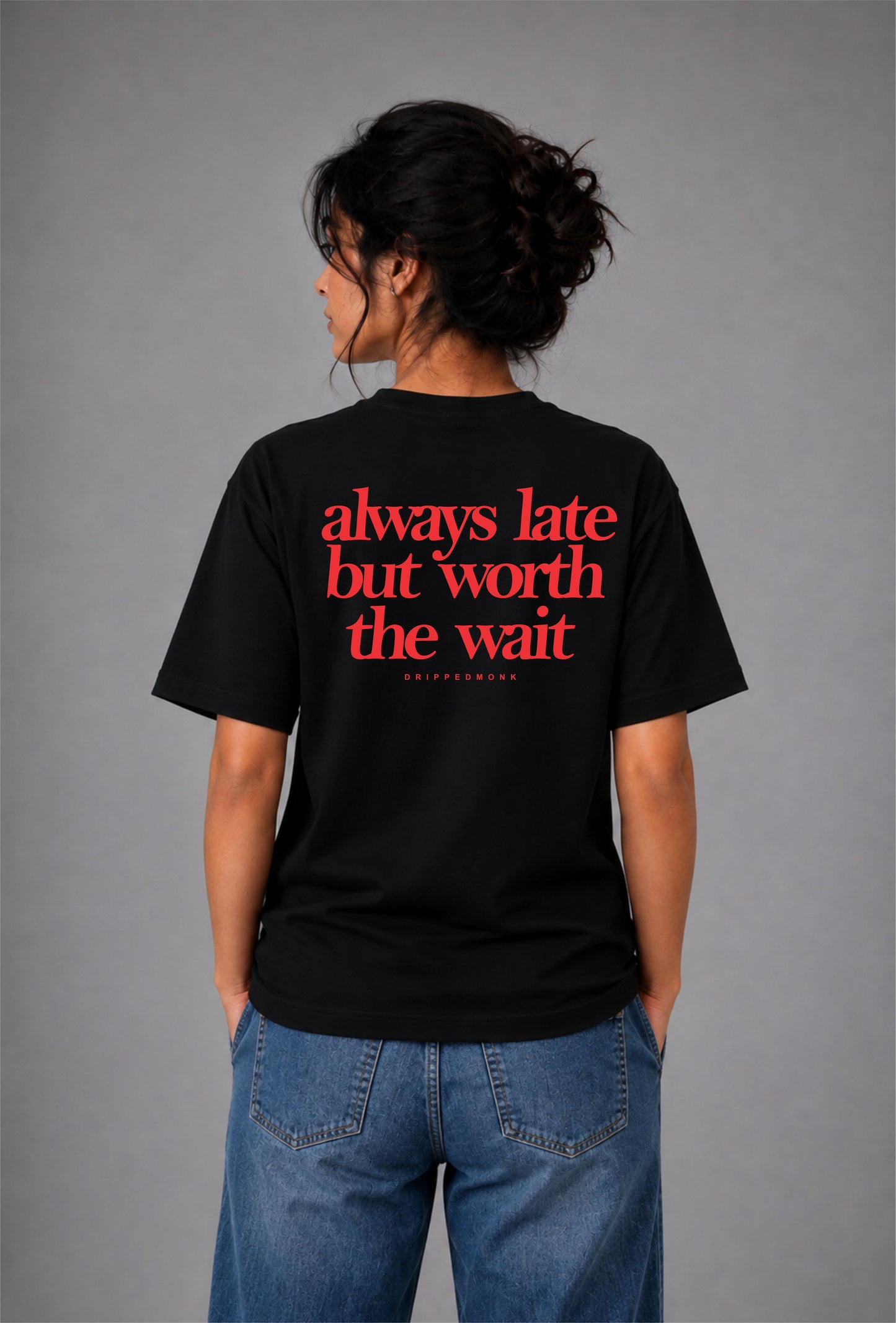 Worth the wait Unisex Regular Fit Tee - Black / Red