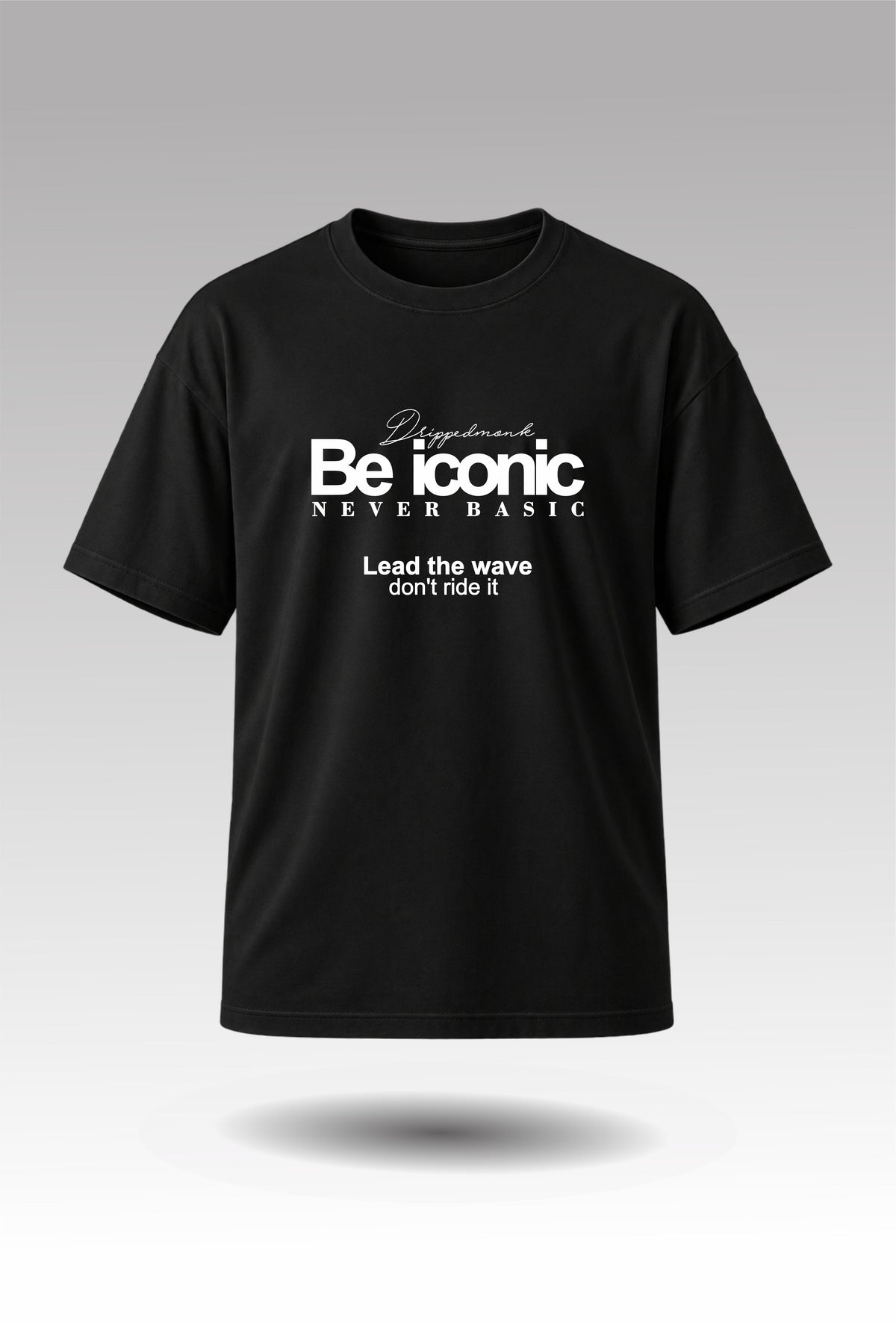 Be iconic Unisex Regular Fit Tee - Black/White