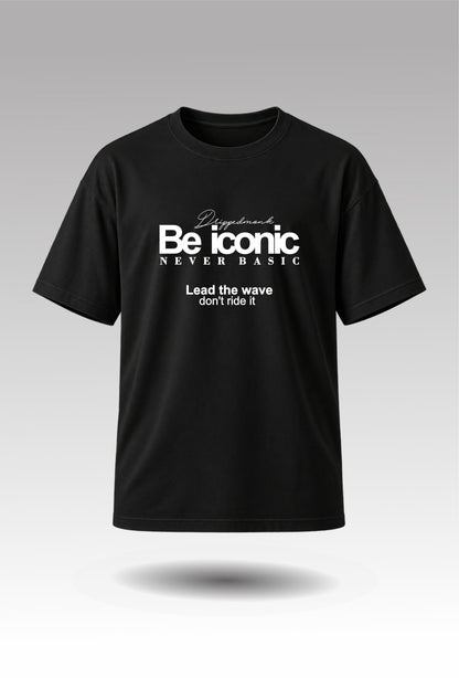Be iconic Unisex Regular Fit Tee - Black/White