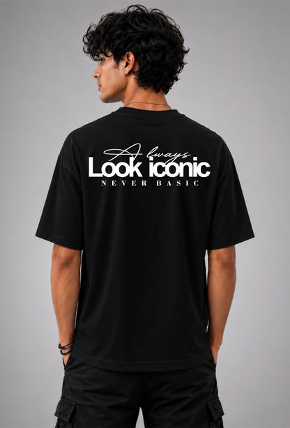 Be iconic Unisex Regular Fit Tee - Black/White