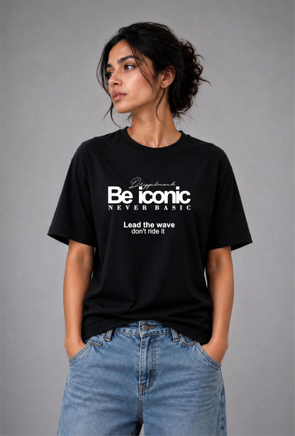 Be iconic Unisex Regular Fit Tee - Black/White
