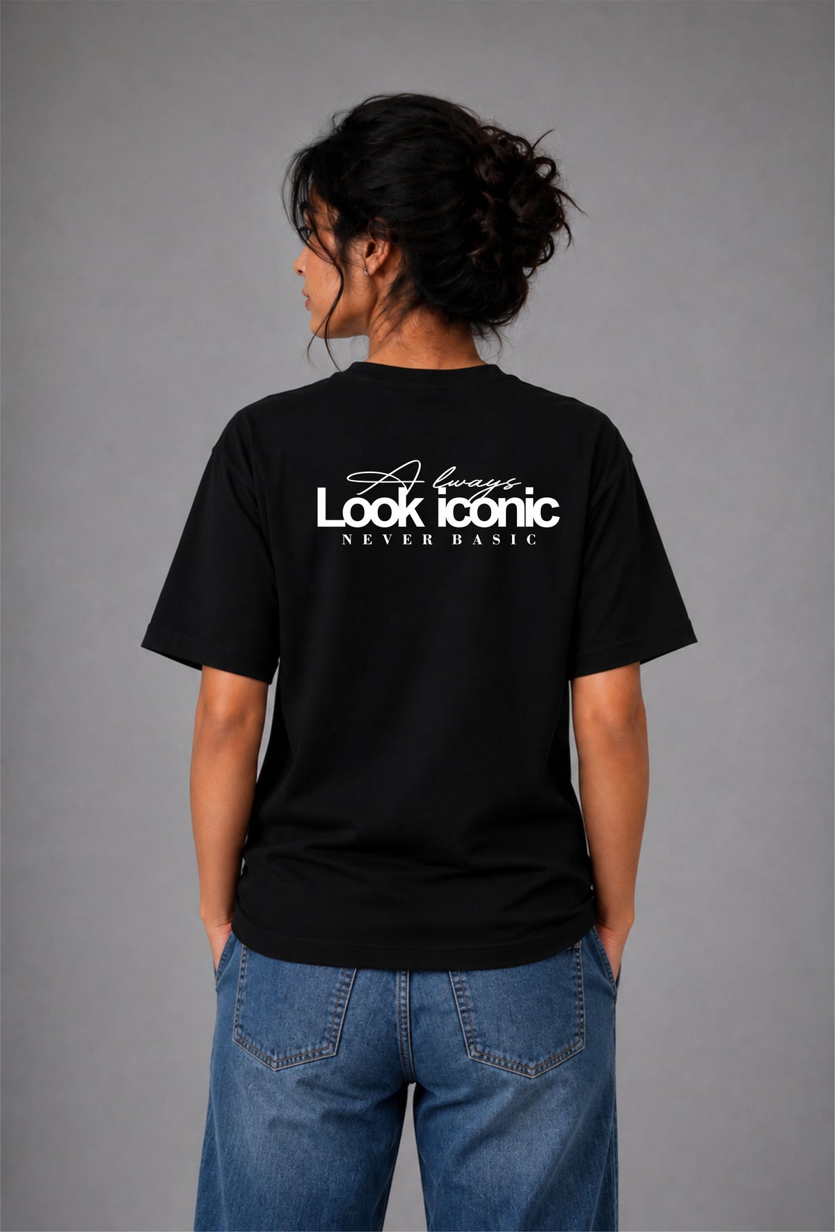 Be iconic Unisex Regular Fit Tee - Black/White