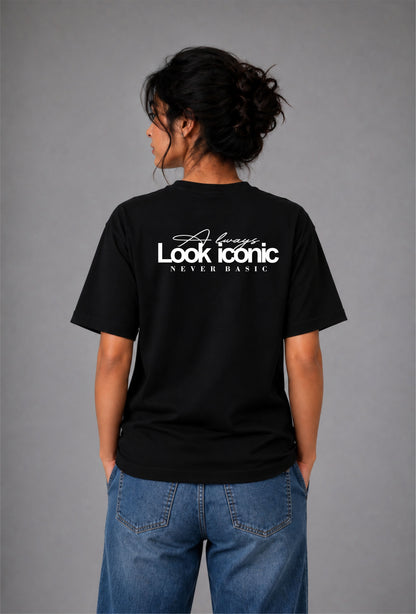 Be iconic Unisex Regular Fit Tee - Black/White