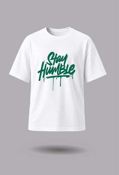 Stay humble Unisex regular Fit Tee - White/Green