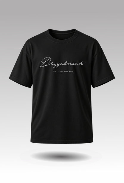 Drippedmonk Signature Unisex regular-Fit Tee - Black