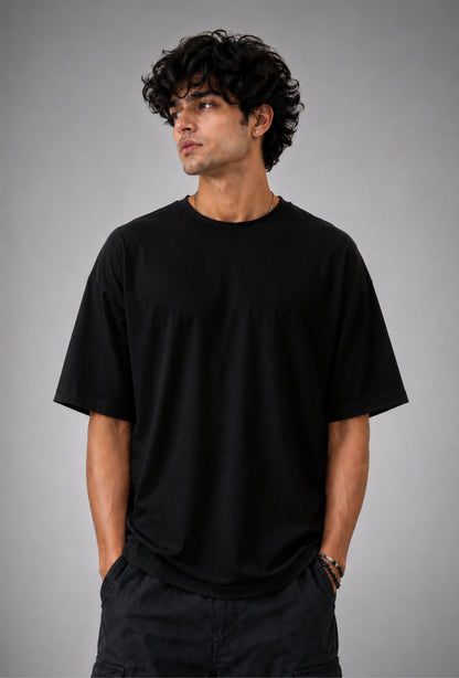 Worth The Wait Oversized Graphic Tee - Black