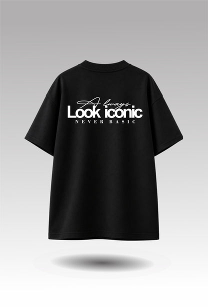 Be Iconic Oversized Graphic Tee - Black