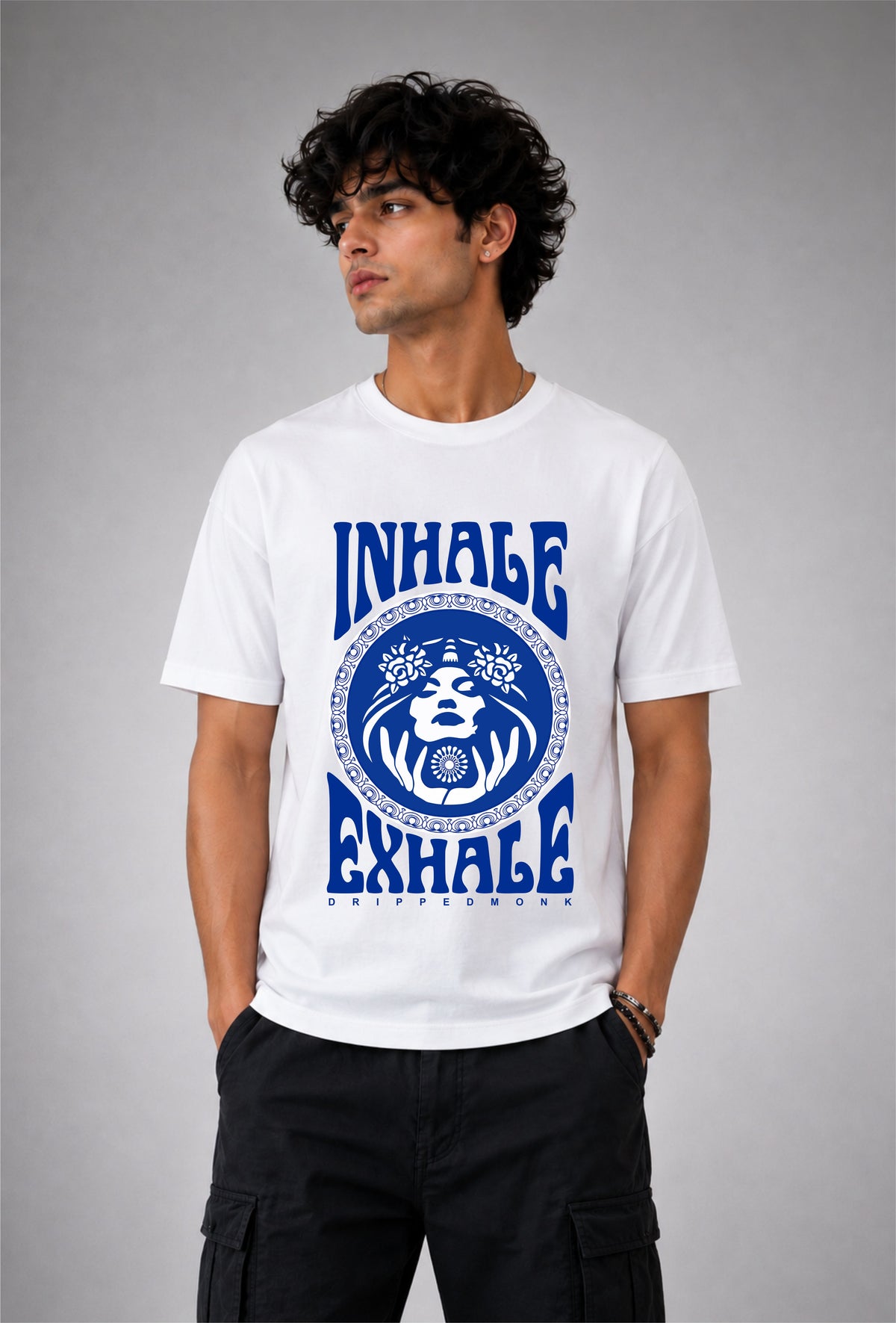 Inhale Exhale Unisex Regular Fit Tee - White