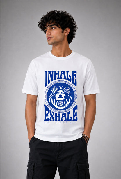 Inhale Exhale Unisex Regular Fit Tee - White