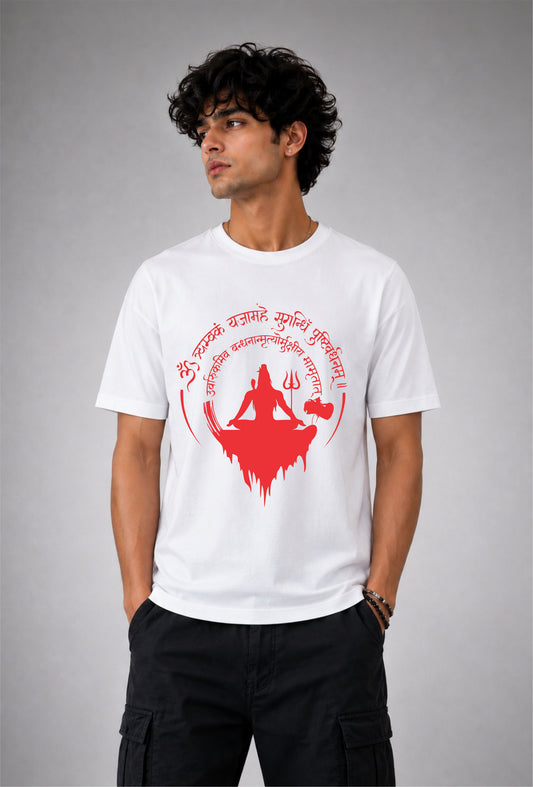 Shiva Dhyana Tee - Unisex Regular fit white