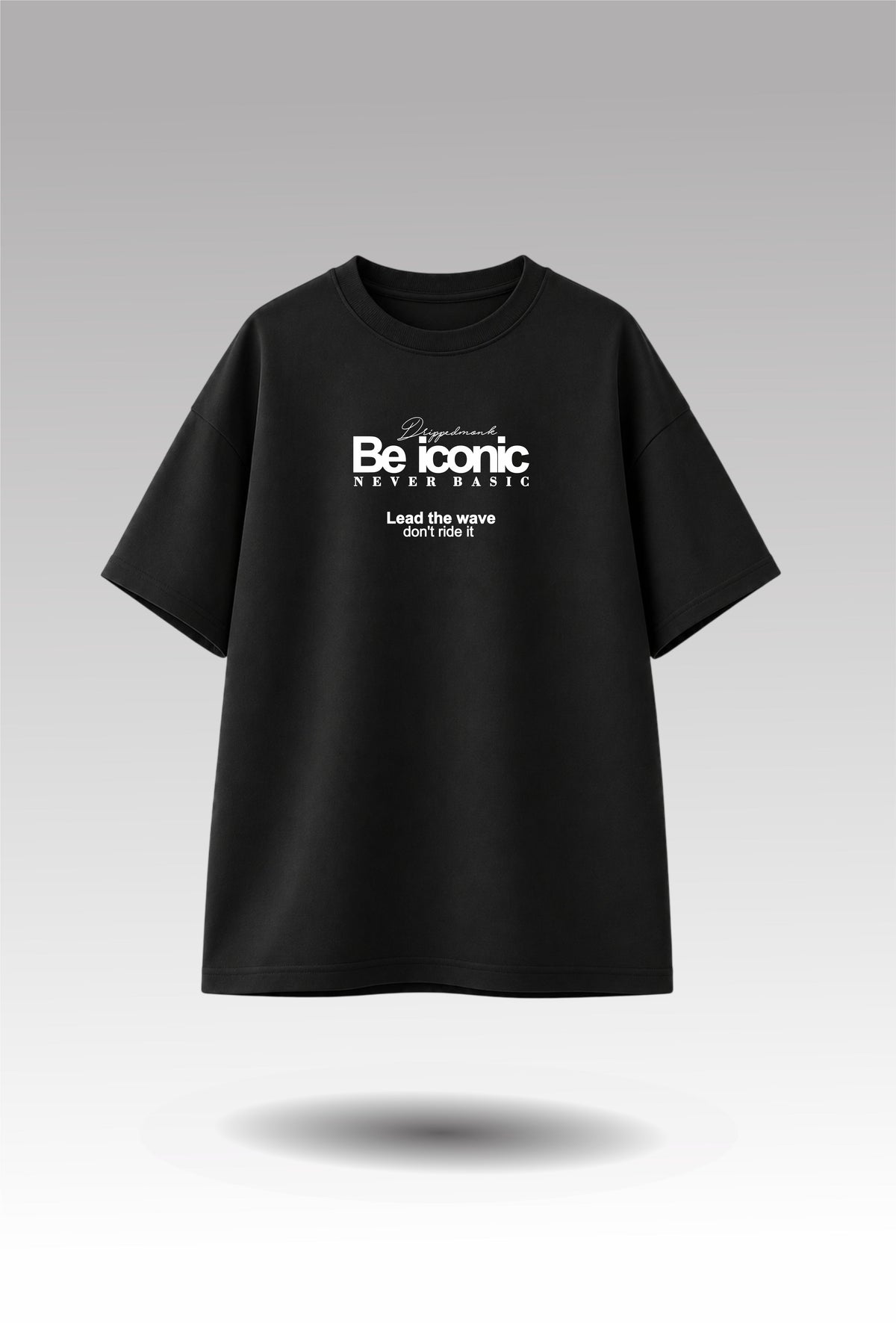 Be Iconic Oversized Graphic Tee - Black