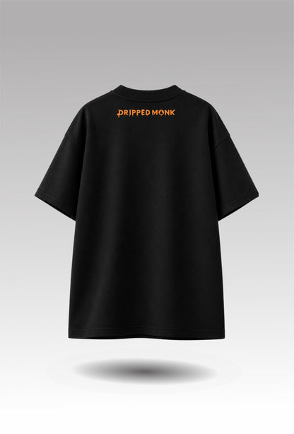Never Give Up Oversized Graphic Tee - Black