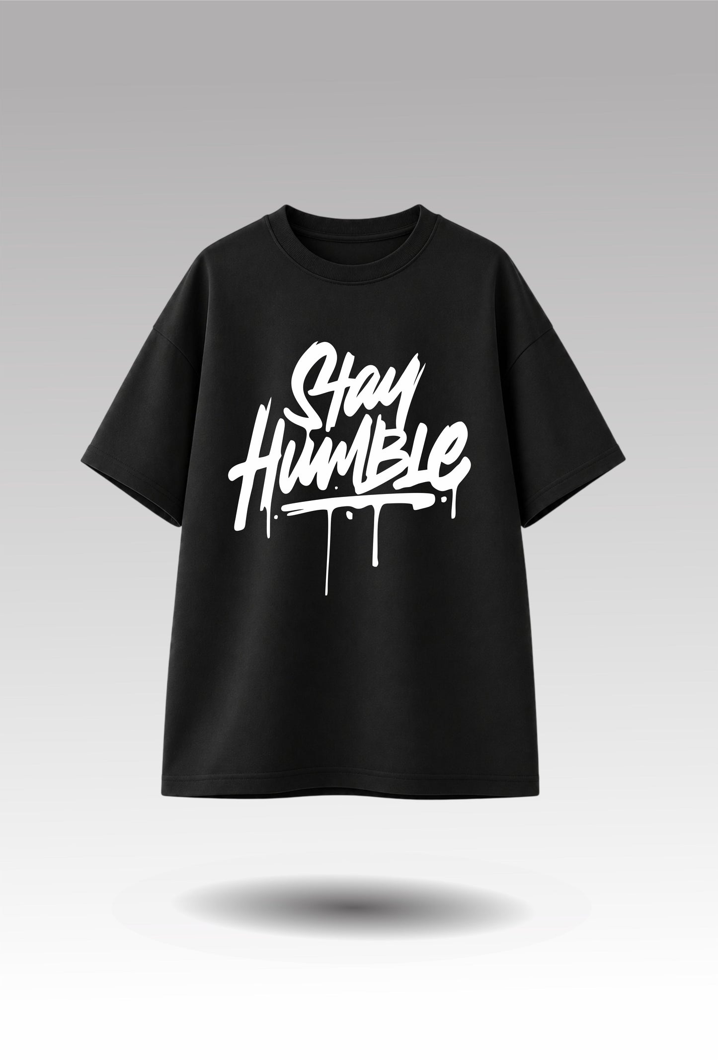 Stay Humble Oversized Graphic Tee - Black