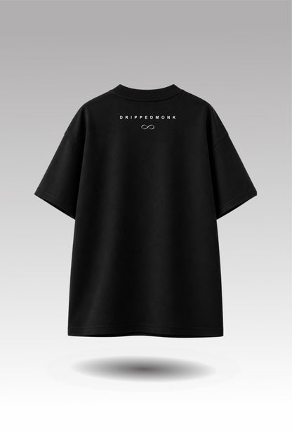 Drippedmonk Original Oversized Graphic Tee - Black